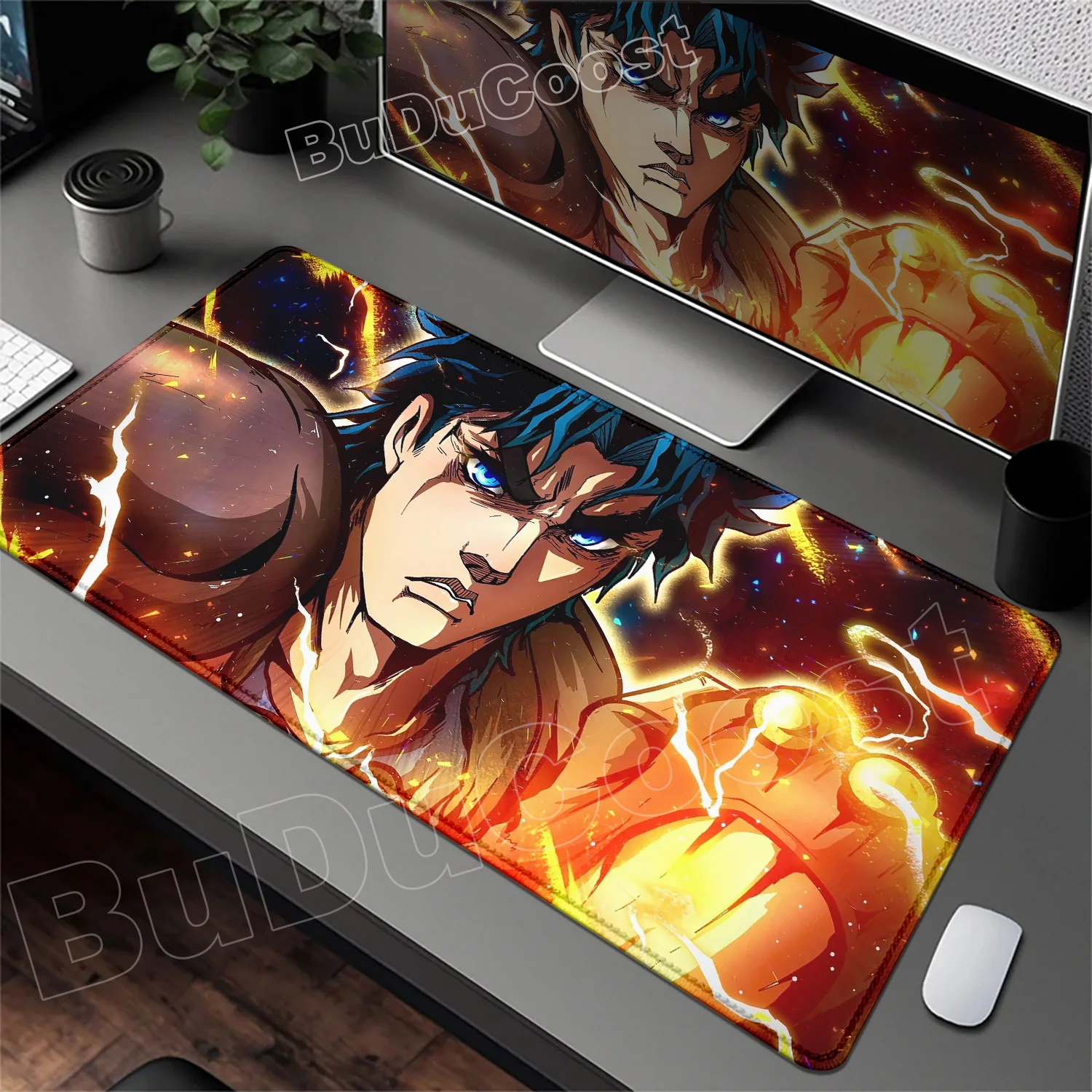 Funny Anime Jojo Bizarre Adventure Mouse Pad Cabinet Keyboard Accessories Joseph Joestar Laptop Gaming Large Lock Edge Mousepad