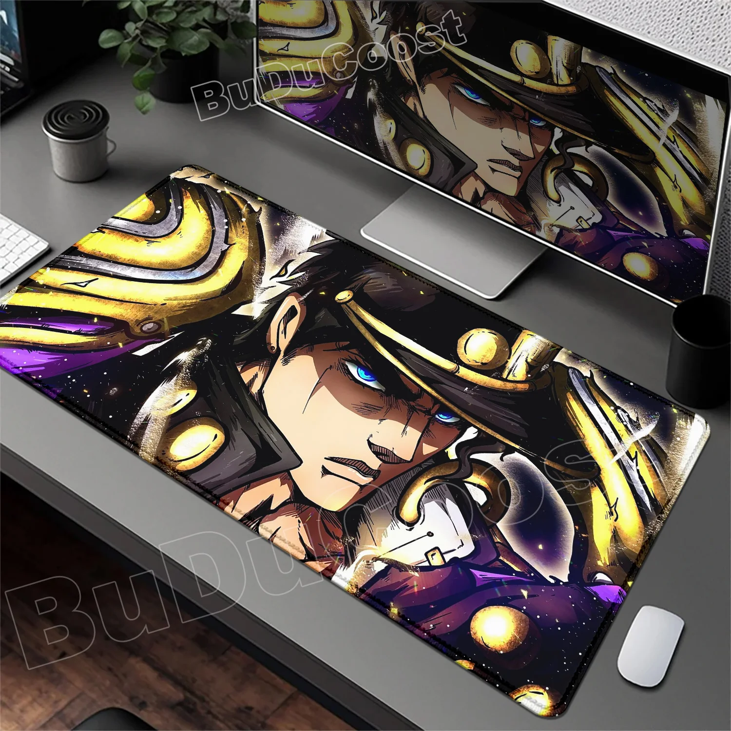 Funny Anime Jojo Bizarre Adventure Mouse Pad Cabinet Keyboard Accessories Joseph Joestar Laptop Gaming Large Lock Edge Mousepad