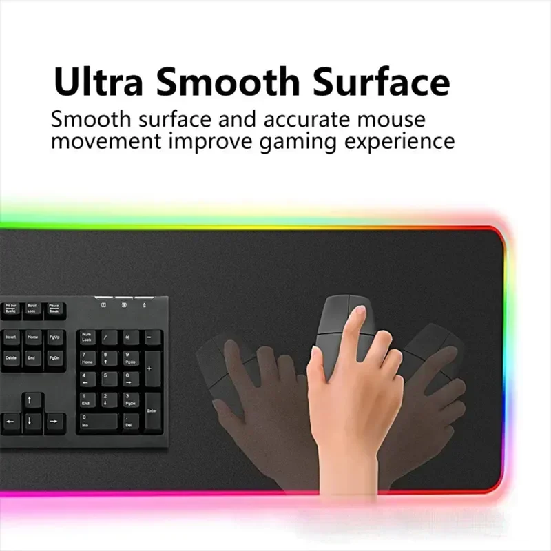 Diy Large Mouse Pad HD Custom Led Rgb Mousepad Luminescence Mouse mat Computer Laptop Gamer Pasd PC Gaming Cool Big Desk Mat XXL