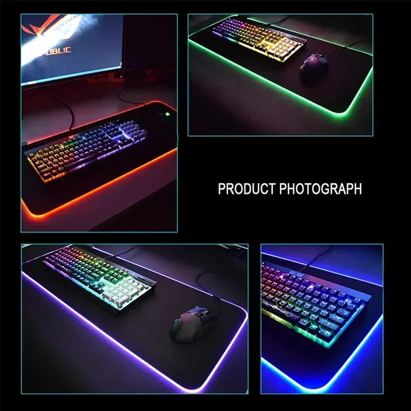 Diy Large Mouse Pad HD Custom Led Rgb Mousepad Luminescence Mouse mat Computer Laptop Gamer Pasd PC Gaming Cool Big Desk Mat XXL