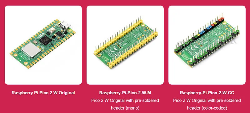 Raspberry Pi Pico 2 W RP2350 Pico2W ARM Cortex-M33 And RISC-V Hazard3 Wi-Fi4 Bluetooth5.2 CYW43439