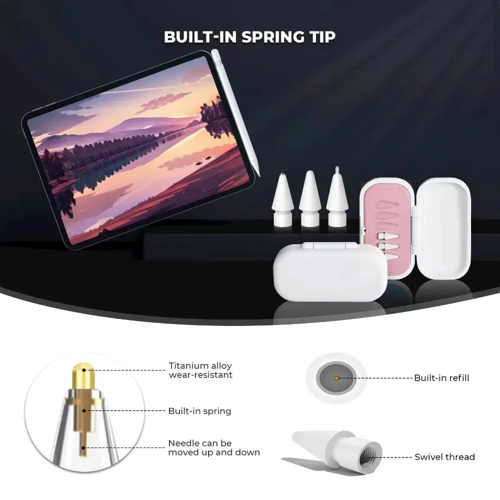 Thin Soft Nib Replacements: 4pcs/6pcs Pencil Refills for Apple Pencil 1/2/3rd (USB-C)/Pro