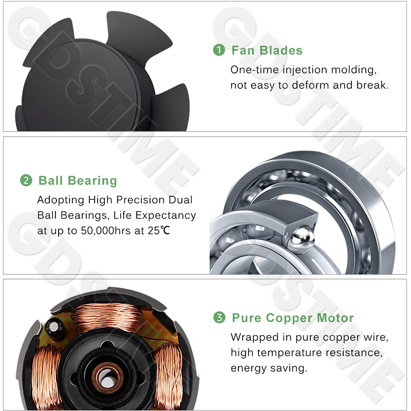 GDSTIME 2510 Fan 24V 12V 5V Cooler 25*10MM Dual Ball Bearing Fan 25MM Micro Fan 2.5CM Mini Fan for Audio&3D Printers Accessories