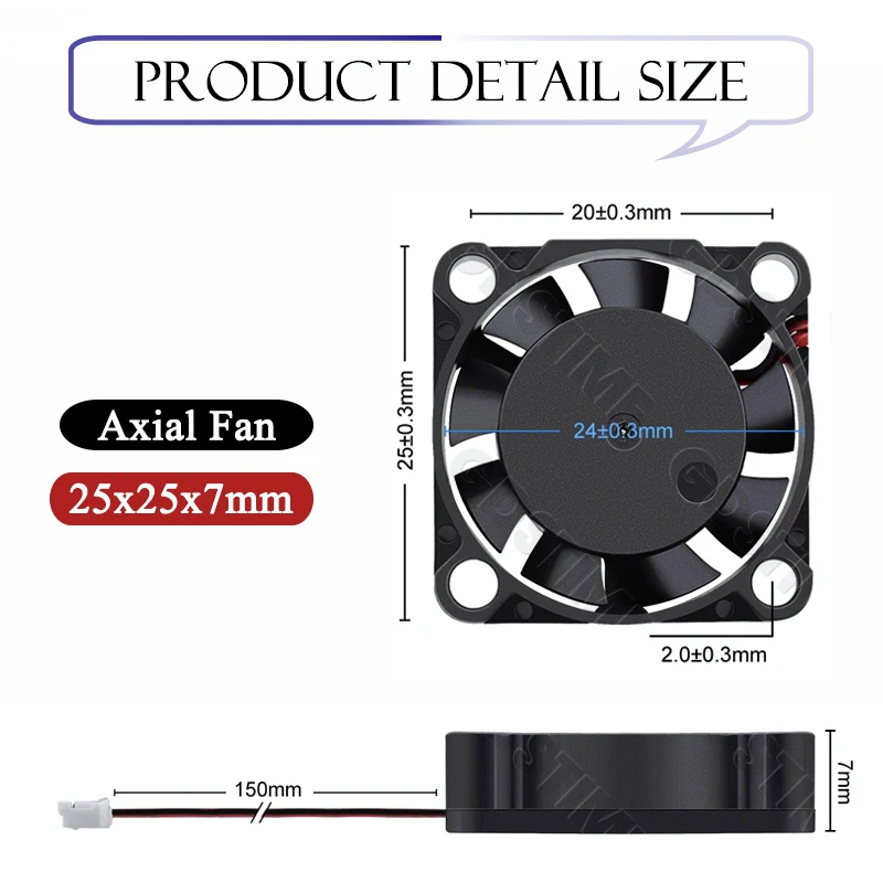 GDSTIME 2510 Fan 24V 12V 5V Cooler 25*10MM Dual Ball Bearing Fan 25MM Micro Fan 2.5CM Mini Fan for Audio&3D Printers Accessories