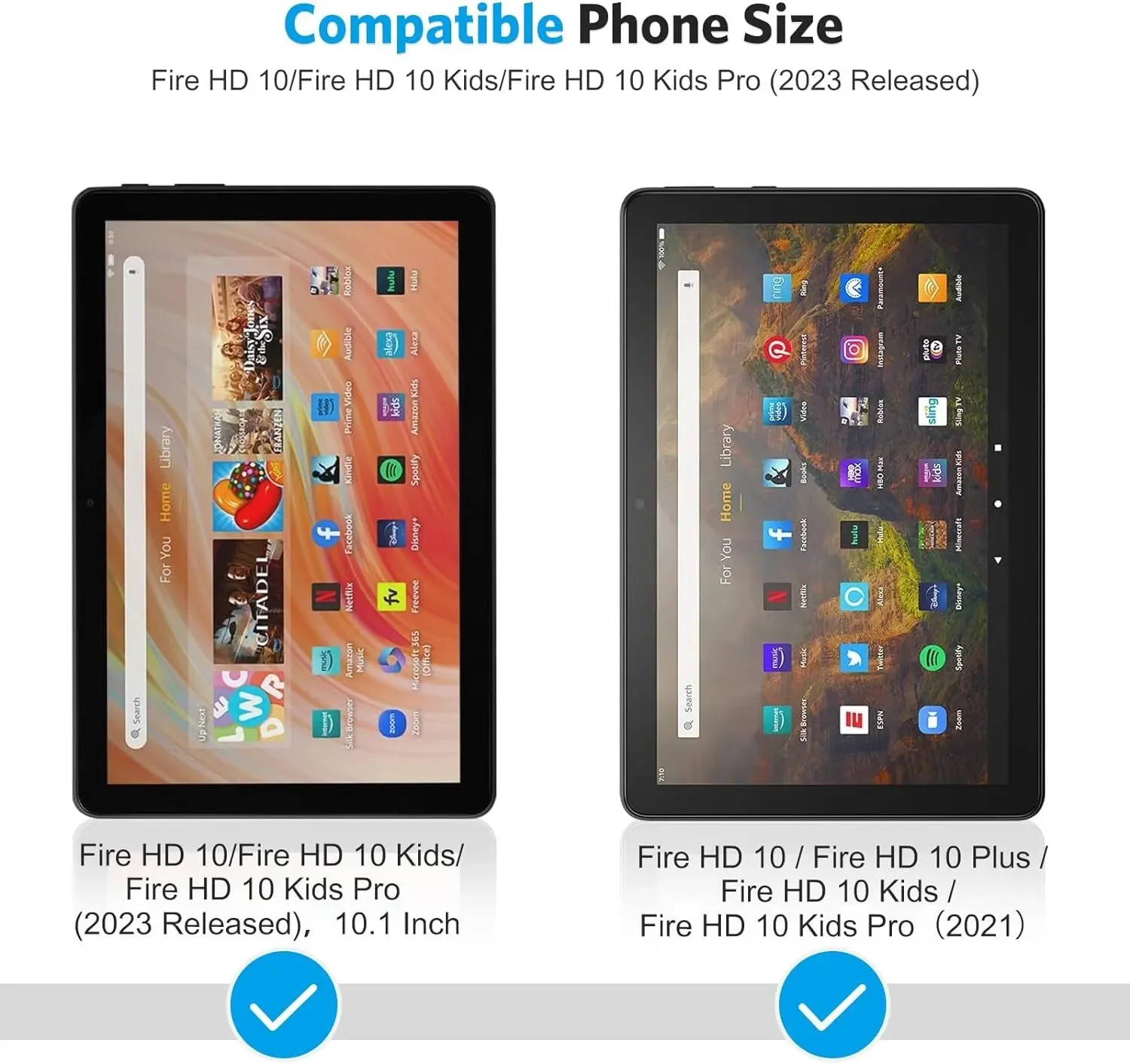 For Amazon Fire HD 10 2023 Tempered Glass Screen Protector 10.1 Inch Tablet Anti Scratch Clear Protective Film