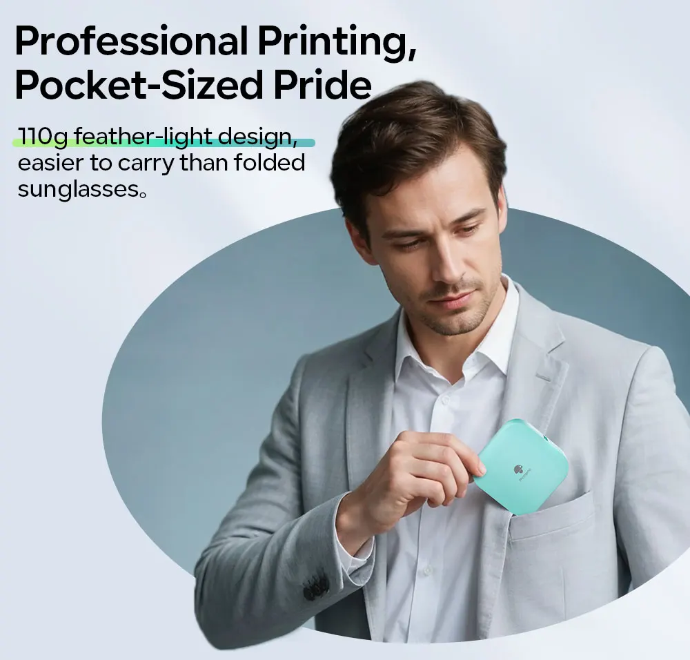 Phomemo Q30 Bluetooth Thermal Label Printer, Pocket Sticker Maker for Date/DIY Labels, iOS Android Wireless Printer, Multi-Paper