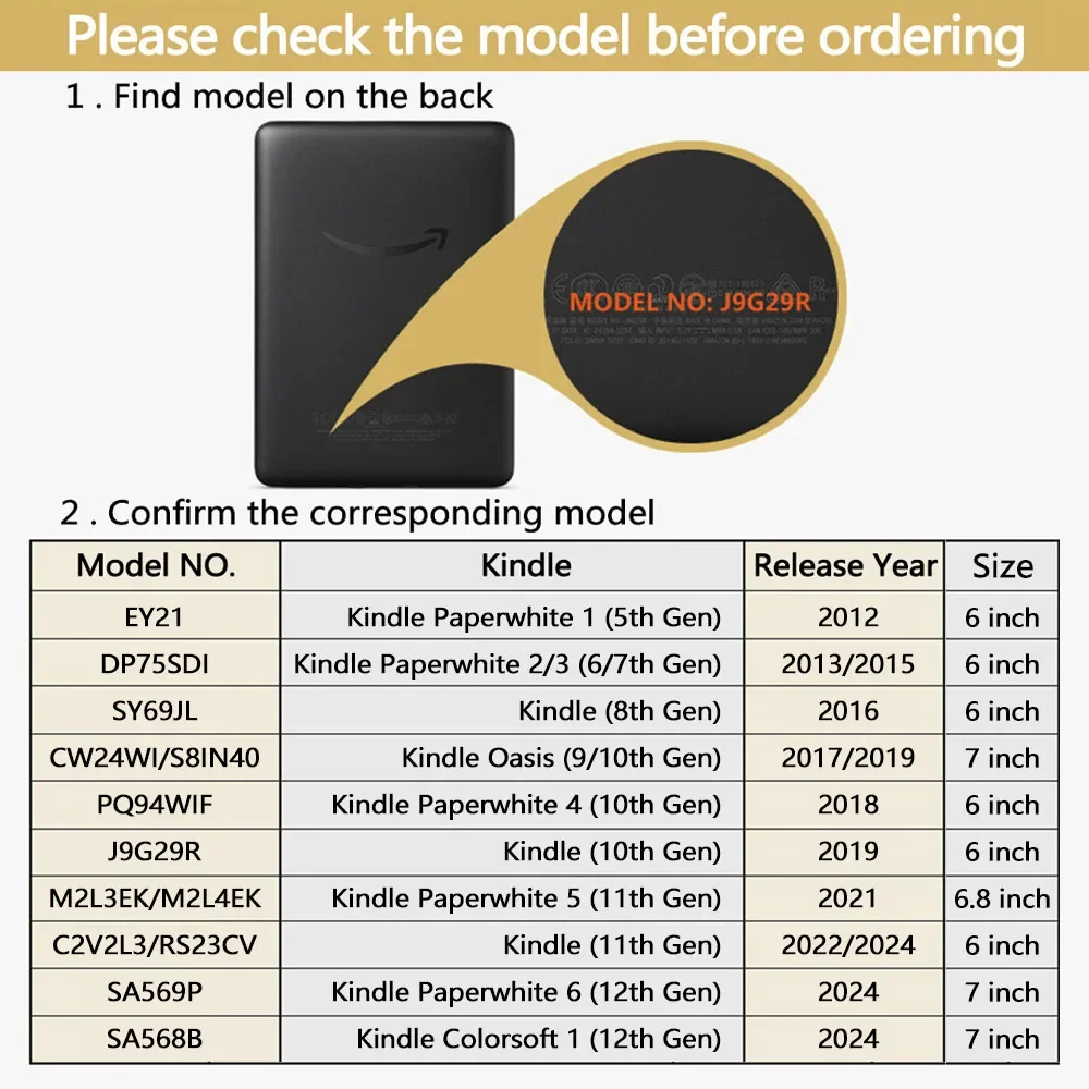 Case for Kindle 12th 11th 10th 9th 8th Generation 6 6.8 7 Inch Foldable Stand Cover for Kindle Paperwhite 6 5 4 3 2 1 Pouch