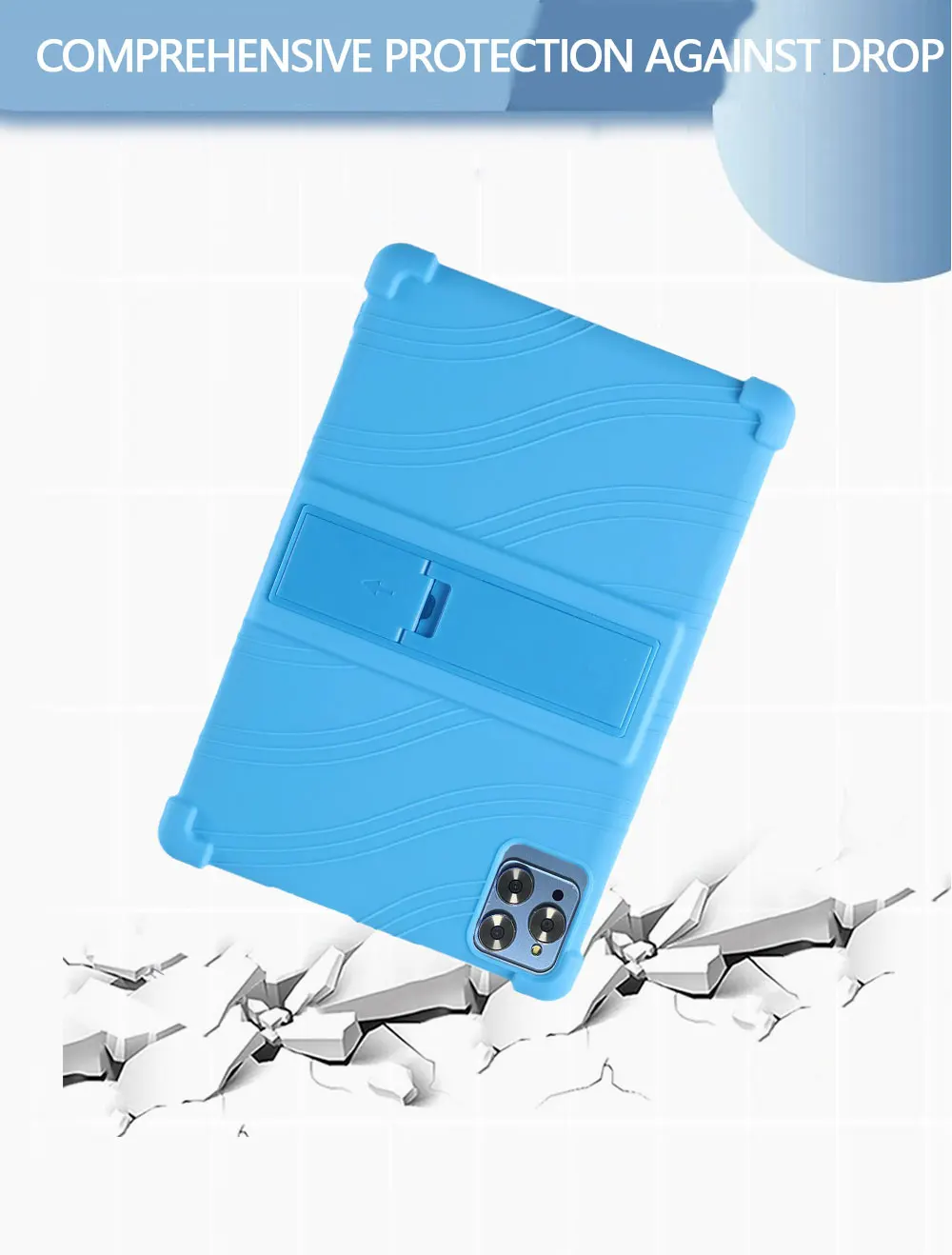 10.1''Universal Soft Silicone Case For 10 10.1inch Android Tablet PC Shockproof Back Stand Cover 24*16cm Stand Protective Shell