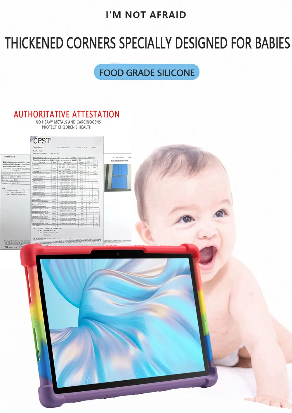 10.1''Universal Soft Silicone Case For 10 10.1inch Android Tablet PC Shockproof Back Stand Cover 24*16cm Stand Protective Shell