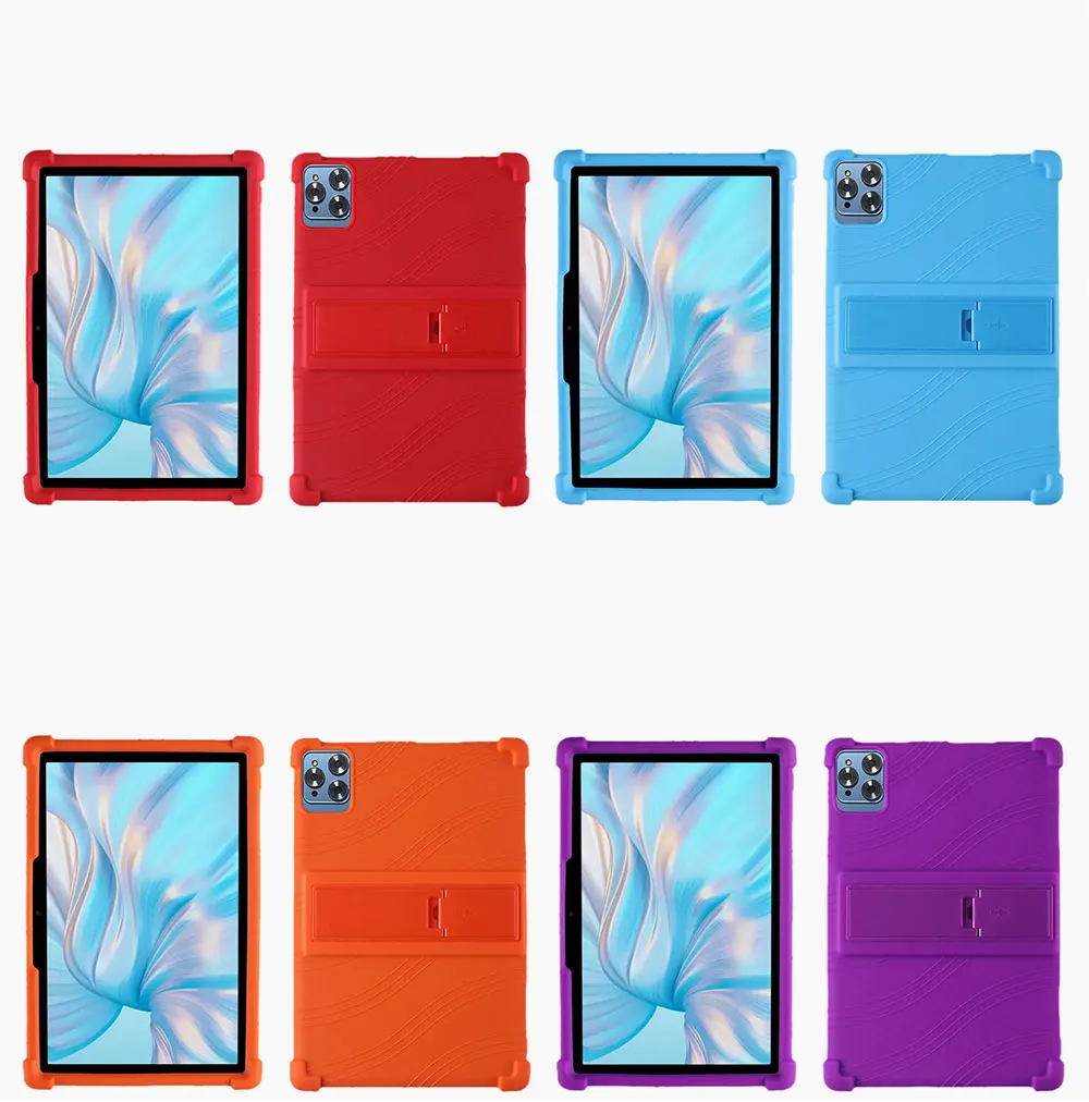 10.1''Universal Soft Silicone Case For 10 10.1inch Android Tablet PC Shockproof Back Stand Cover 24*16cm Stand Protective Shell