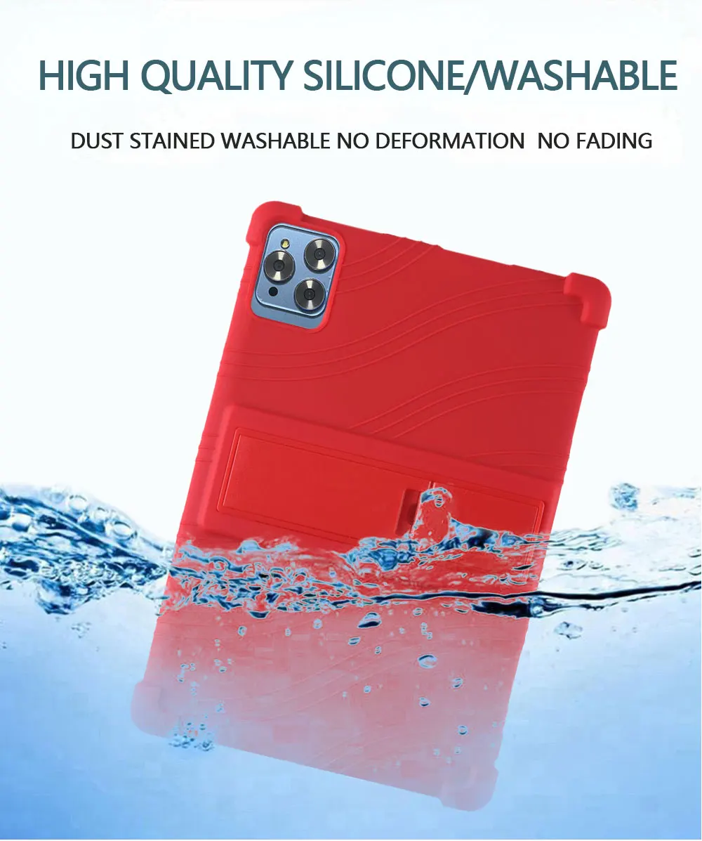 10.1''Universal Soft Silicone Case For 10 10.1inch Android Tablet PC Shockproof Back Stand Cover 24*16cm Stand Protective Shell