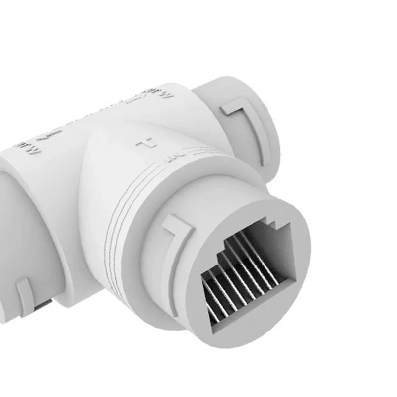 POE Splitter 2-in-1 Network Cabling Connector Three-way RJ45 Connector for Security Camera Install Accessories K1KF