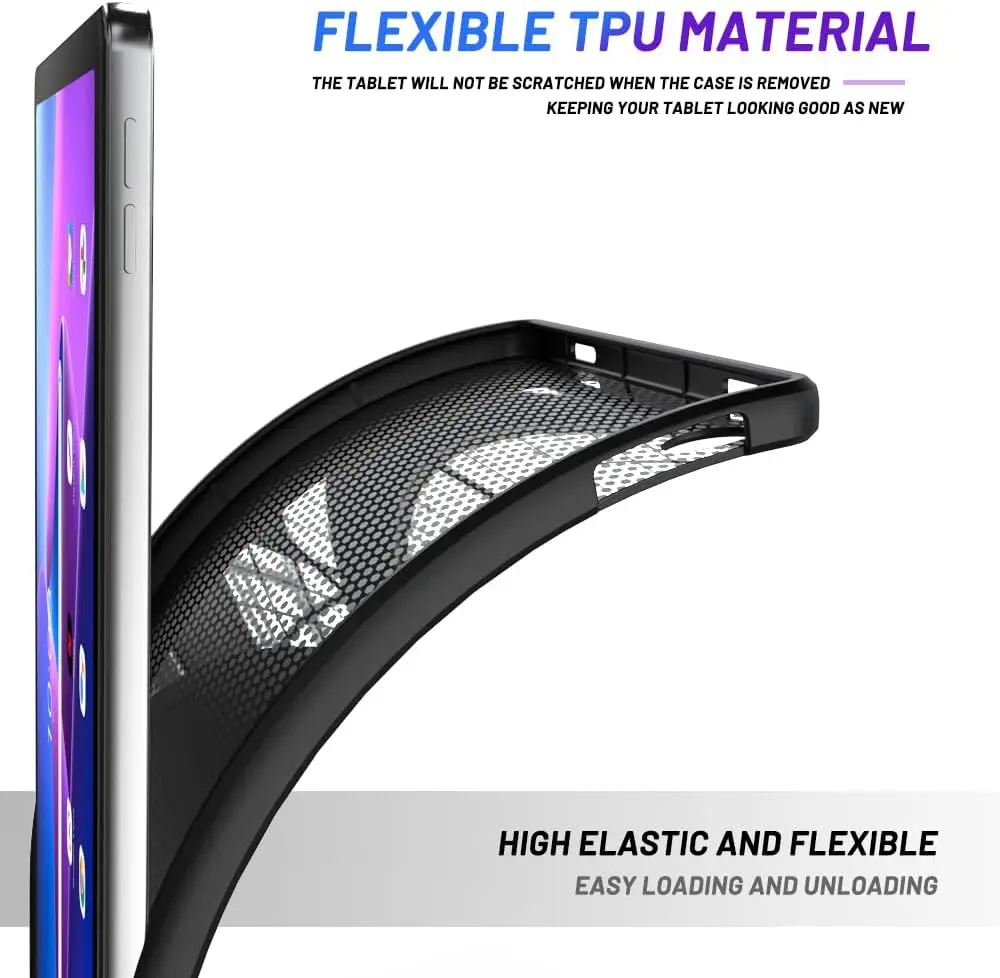 Soft Case For Lenovo Tab M9 M8 4th 8.0 9.0 P11 M10 Plus 2nd 3rd 10.6 10.1 Y700 Flexible Silicone TPU Black Protective Back Cover