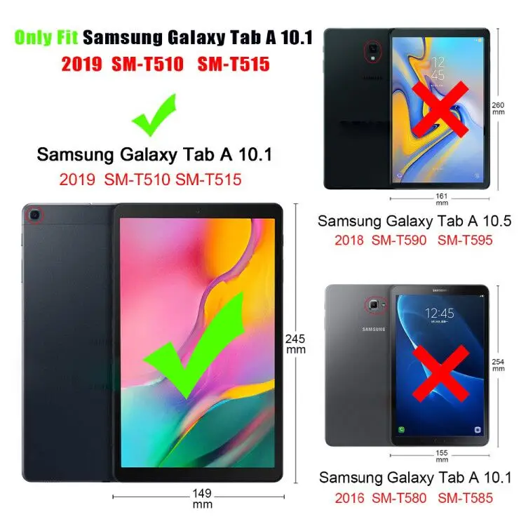 Smart Case For Samsung Galaxy Tab A 2019 SM-T510 SM-T515 T510 T515 Tablet cover Stand Case for Tab A 10.1'' 2019 tablet case