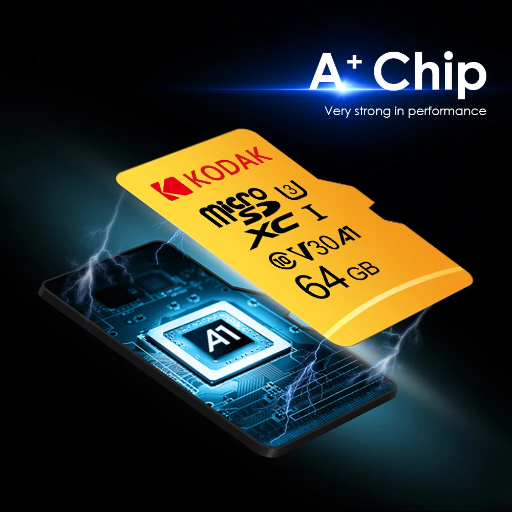 Original Kodak Micro SD Card 256GB U3 High Speed Memory Card A1 V30 Class 10 MicroSDXC with SD Adapter