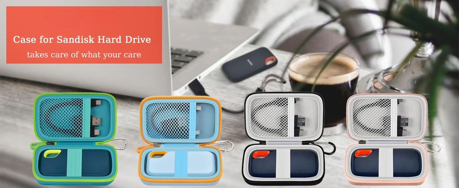 Storage bag for SanDisk 500GB/ 1TB/ 2TB/ 4TB Extreme Portable SSD - Up to 1050MB/s - USB-C, USB 3.2 Gen 2 - External (Bag only)