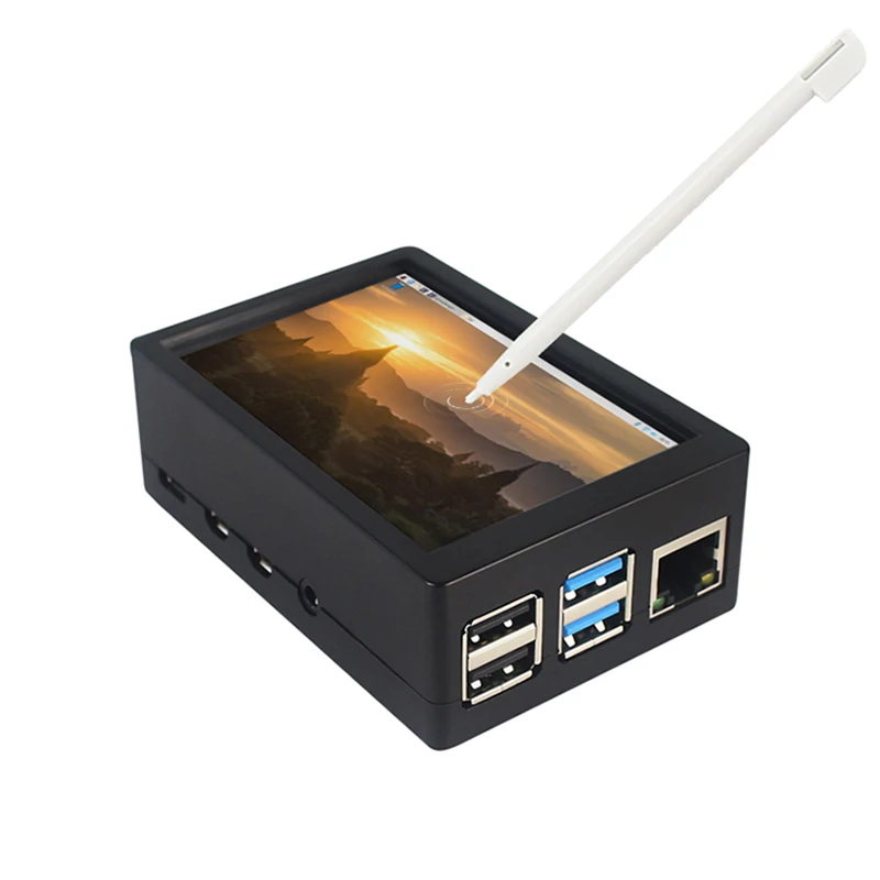 3.5 inch Raspberry Pi 3B/3B+/4B Touch Screen TFT LCD 480*320 GPIO Display Monitor ABS Case Box for Raspberry Pi 4 Model B 3B+ 3B