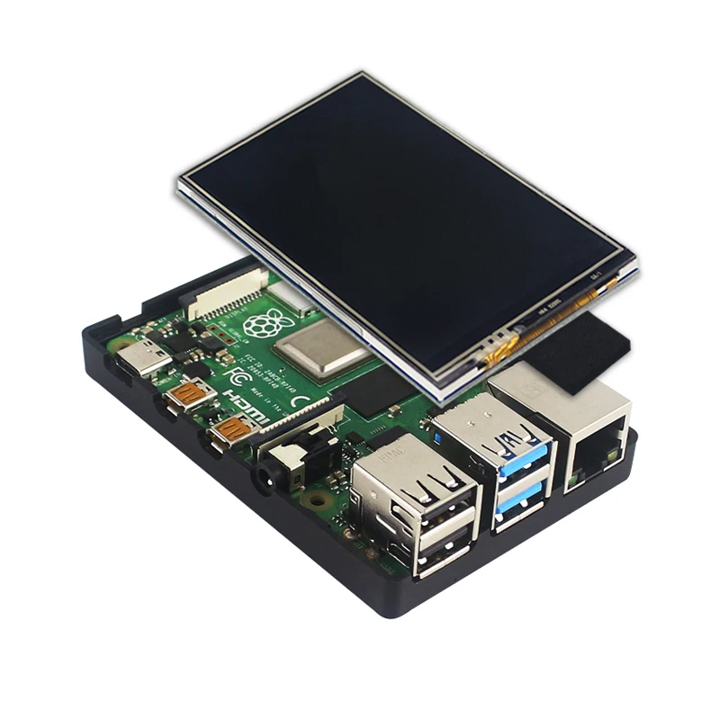 3.5 inch Raspberry Pi 3B/3B+/4B Touch Screen TFT LCD 480*320 GPIO Display Monitor ABS Case Box for Raspberry Pi 4 Model B 3B+ 3B