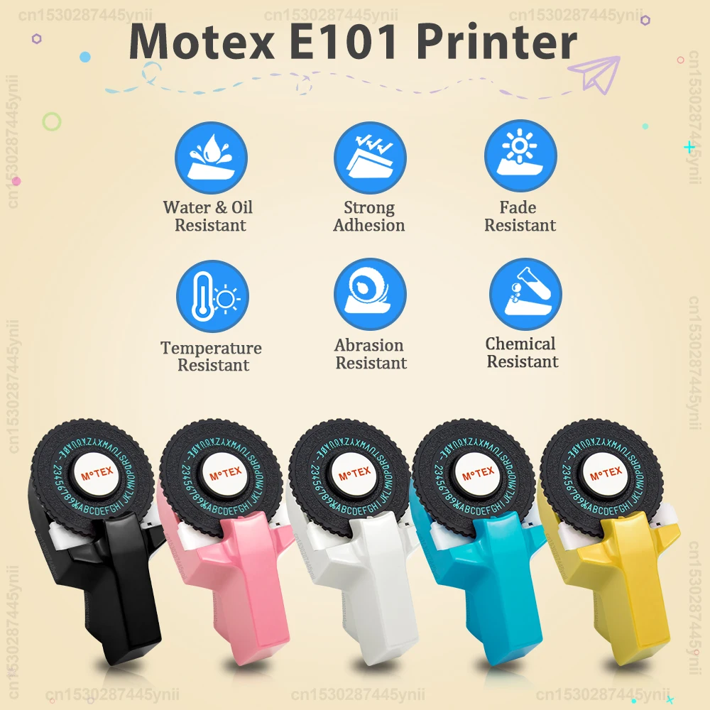 Motex E101 Portable 3D Embossing Label Printer Similar as B90 Dymo 12965 1610 Manual Label Maker DIY Adhesive Dymo 3D Label Tape