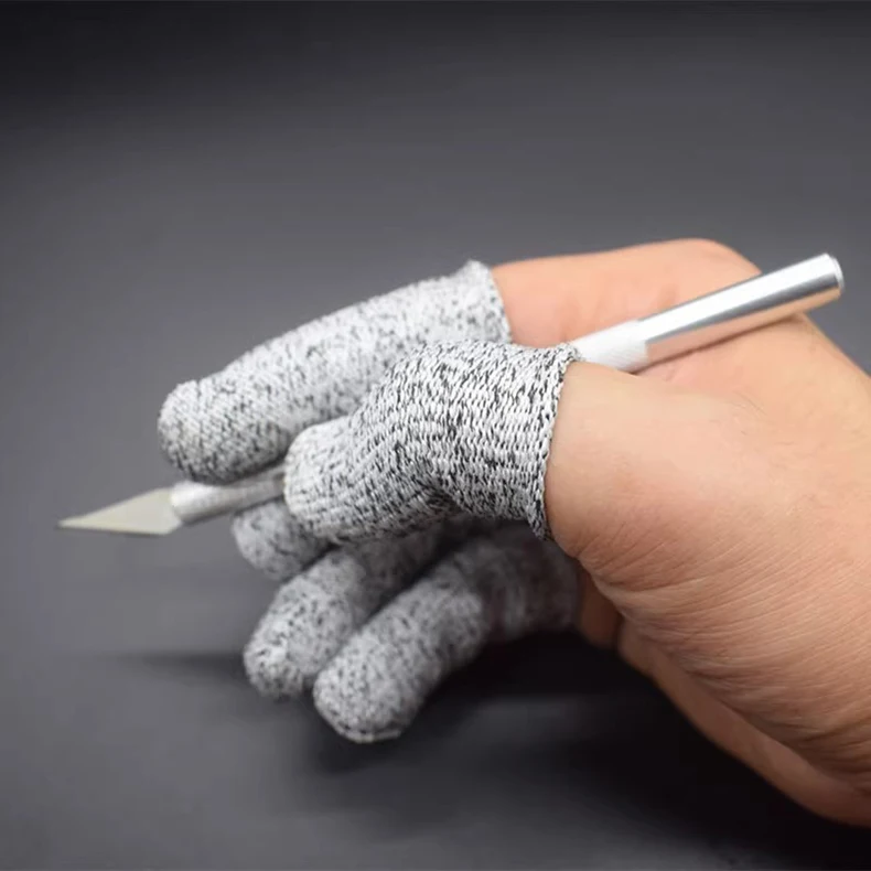 Level 5 Anti-Cut Finger Cover High-Strength Safety Flexible Anti Cut Fingertip Gloves Kitchen Tool Reusable and Durable