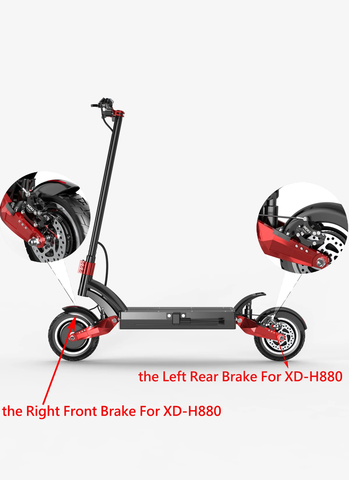 XOD XD-H800 / XD-H880 Hydraulic Disc Brakes for Electric Scooters & E-Bikes , – Compatible KuKirin G2 G2MAX G3PRO G4 G5