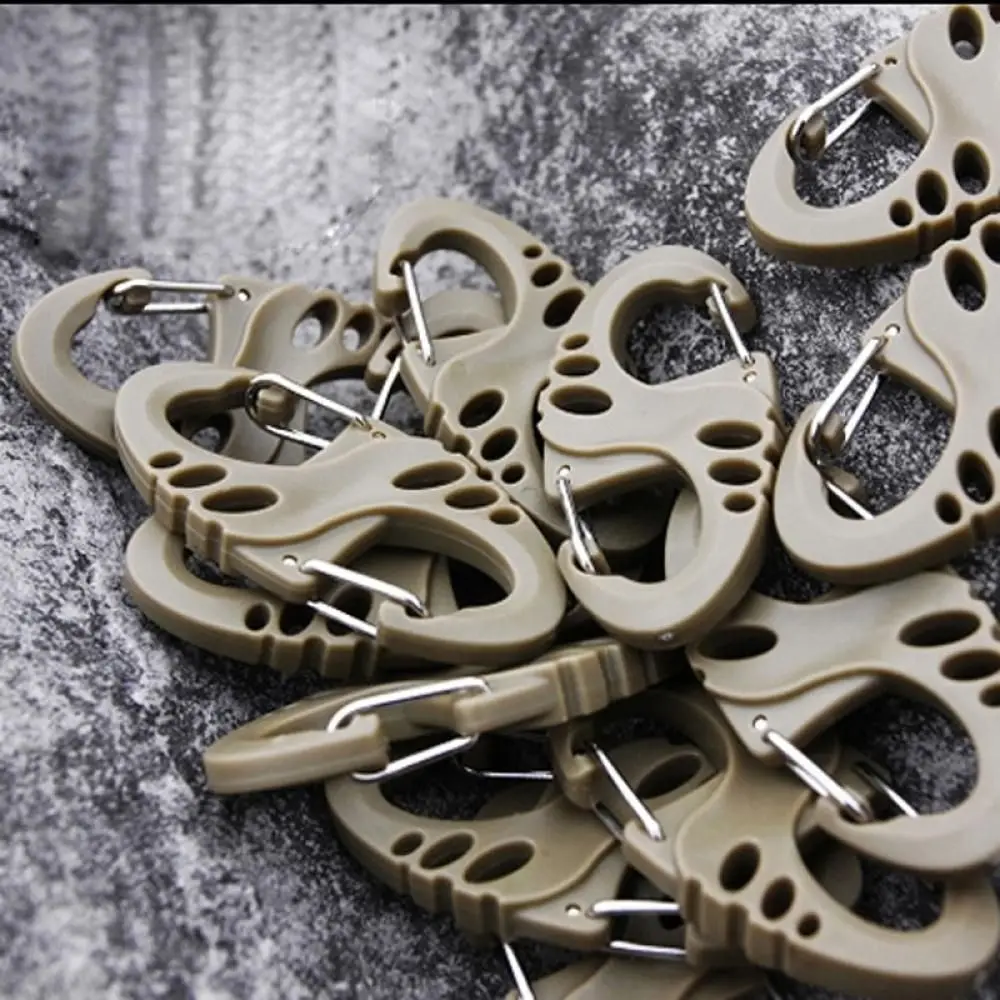 8PCS Stainless Steel Backpack Buckle S Type Handmade Carabiner with Lock Silver Necklace Clasps Jewelry Accessories