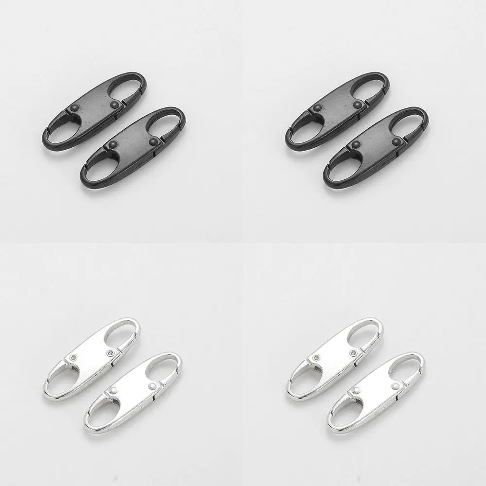 8PCS Stainless Steel Backpack Buckle S Type Handmade Carabiner with Lock Silver Necklace Clasps Jewelry Accessories