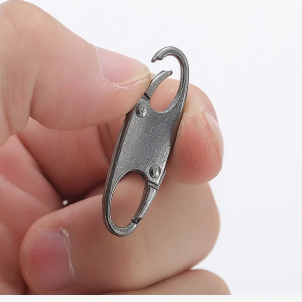 8PCS Stainless Steel Backpack Buckle S Type Handmade Carabiner with Lock Silver Necklace Clasps Jewelry Accessories