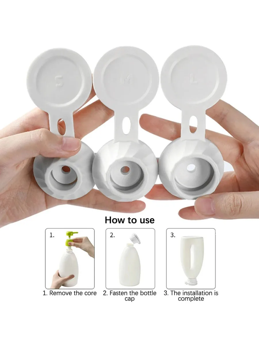 Bottle Emptying Caps, 3/6pcs Adapters Transfer Connector, 3 Sizes Inverted Caps Flipping Bottle, Inverted bottle cap Get Every D