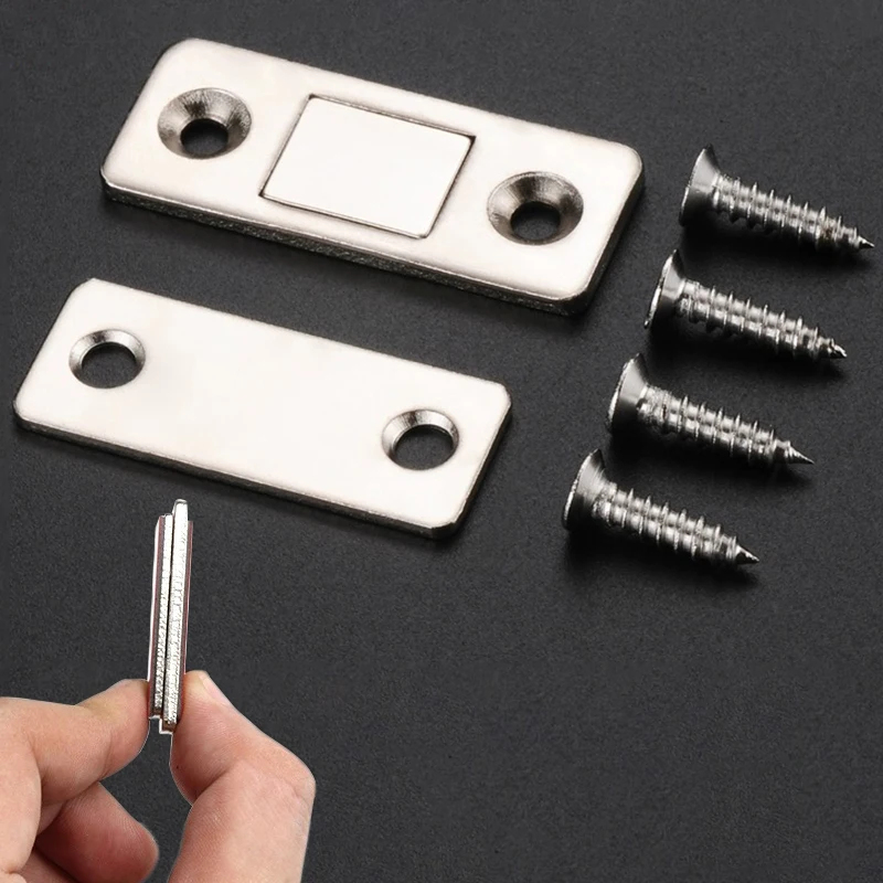 Magnetic Cabinet Catches Ultra Thin Door Strong Magnets Stopper Invisible Adhesive Drawer Magnet Lock for Kitchen Closet Closer