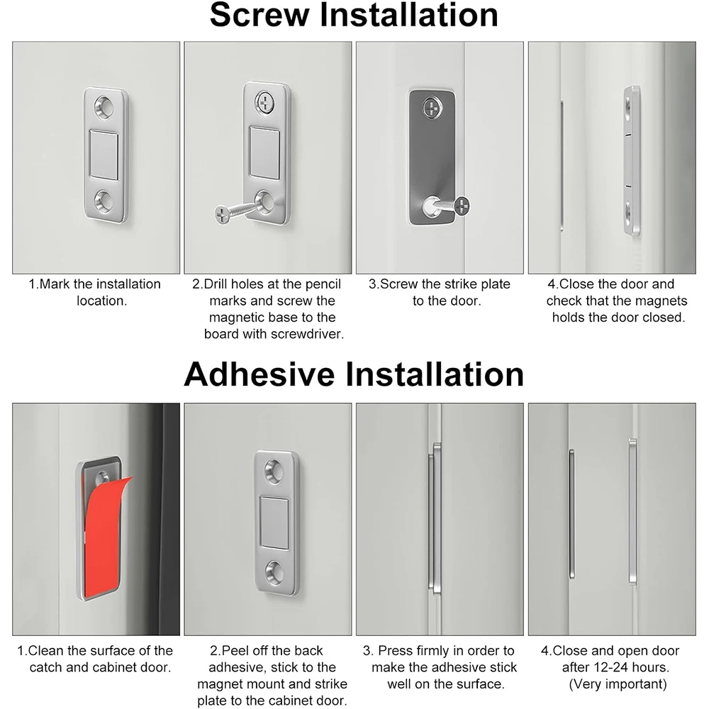 Magnetic Cabinet Catches Ultra Thin Door Strong Magnets Stopper Invisible Adhesive Drawer Magnet Lock for Kitchen Closet Closer