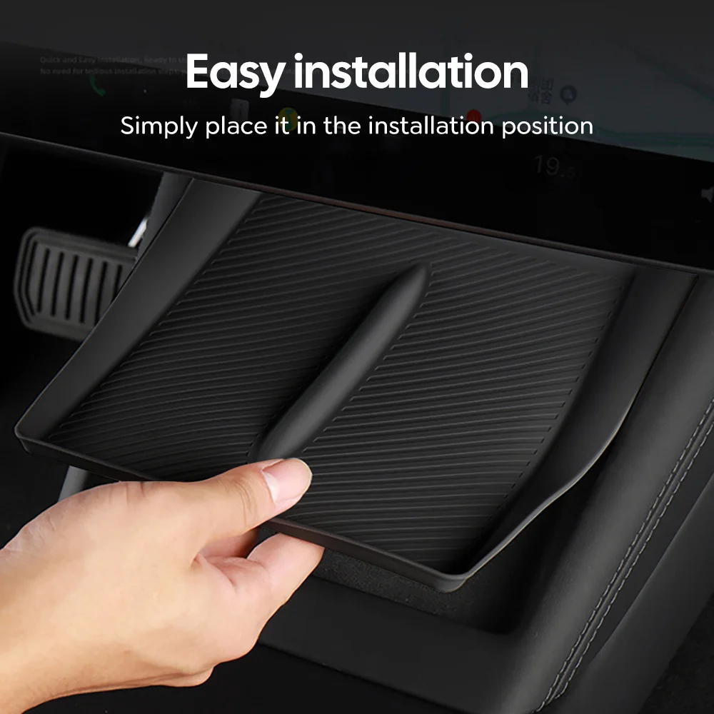 TESY Console & Armrest Storage Box For Tesla New Model Y Juniper Launch ABS Silicone Non-slip Mat Upper and Lower Watercup