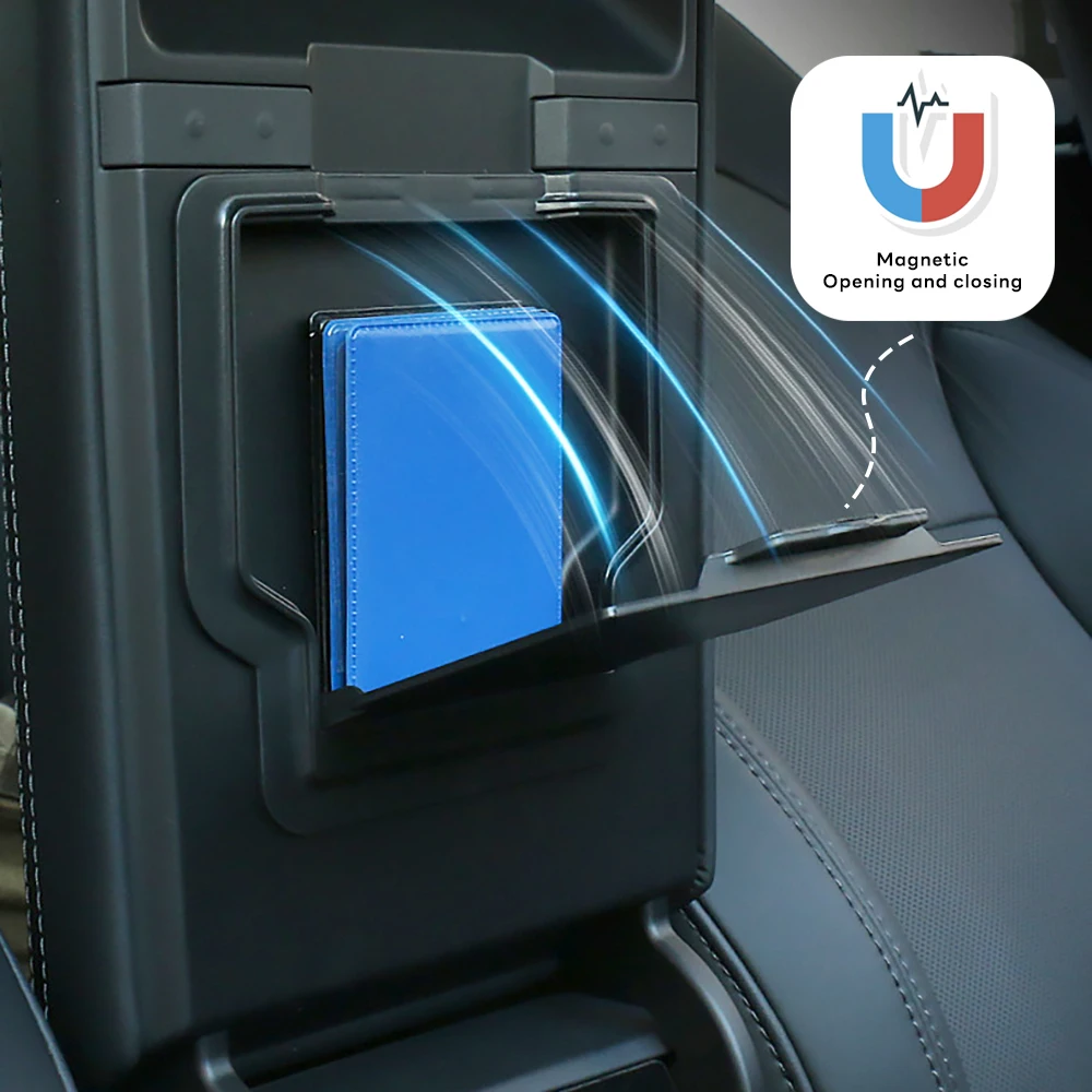 TESY Console & Armrest Storage Box For Tesla New Model Y Juniper Launch ABS Silicone Non-slip Mat Upper and Lower Watercup