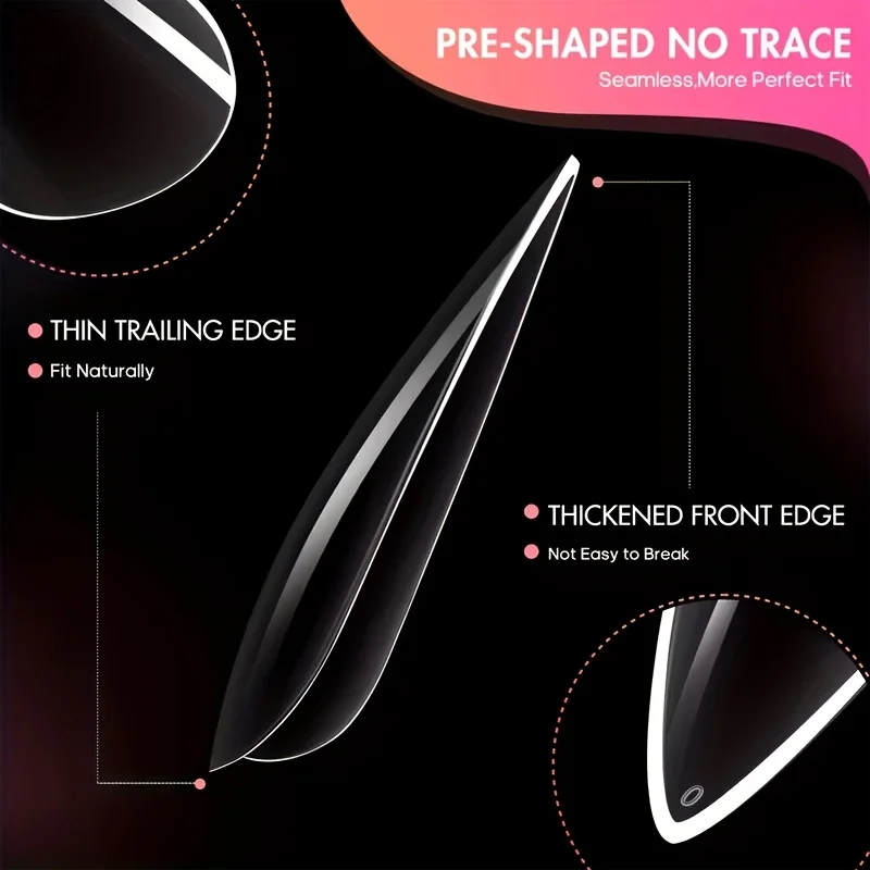 120 Pieces of Transparent Coffin/Mandarin/Aprilion/Square/Oval/Other Shape Style Boxed Nails, Soft 12 Sizes Full Cover Acrylic Press-On Nails, Suitable for Home DIY Nail Art and Nail Salon Use or as a Gift, Essential for Women's Nail Care, Christmas Nails