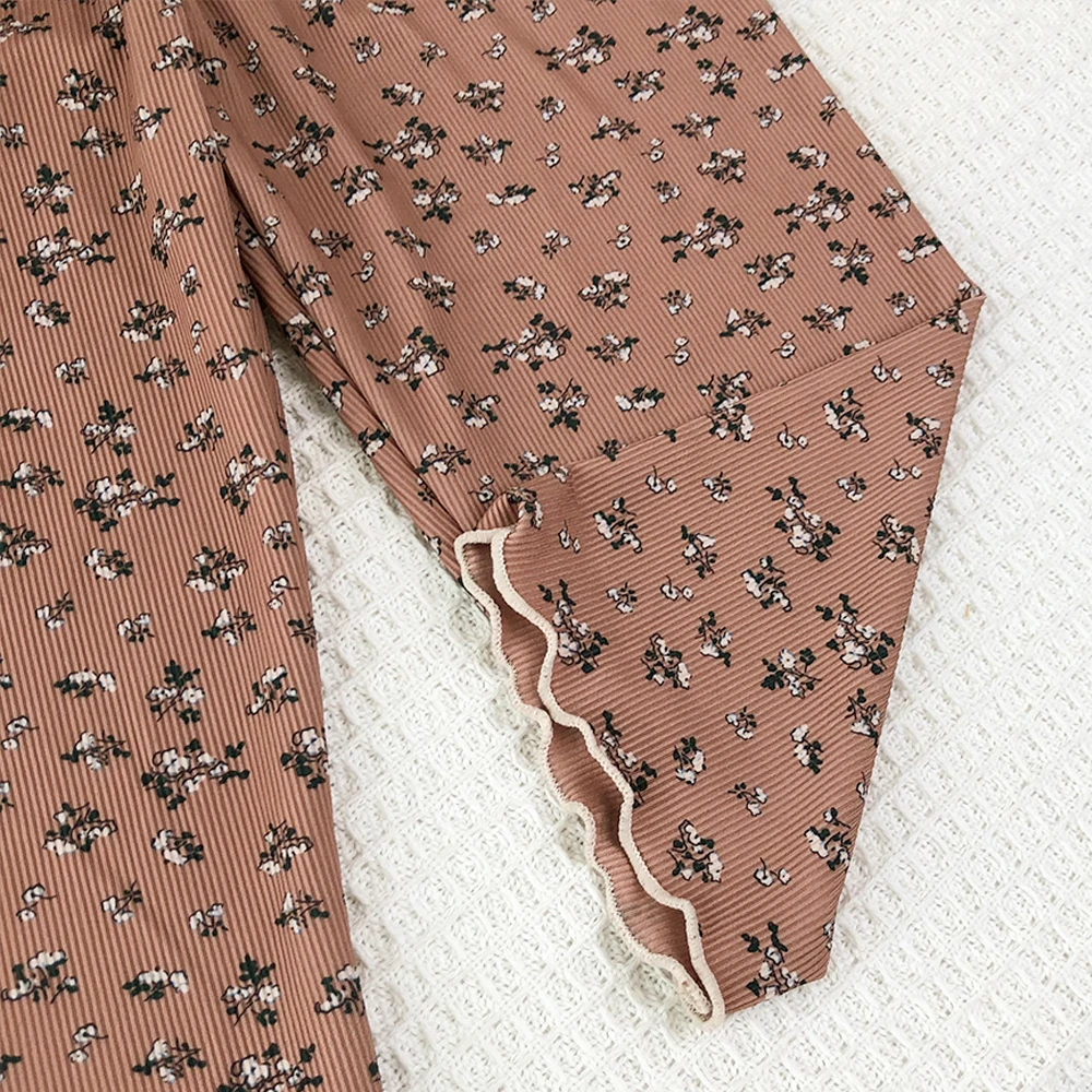 Bear Leader Summer Fashion New Short Sleeve Round Neck Flower Printed T-shirt Top+Pants 2 Piece Set Kids Casual Home Clothes