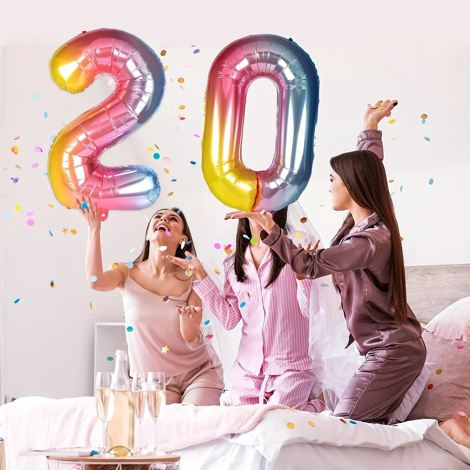 32inch Rainbow Gradient Number Foil Balloon 1-9 for Kids Birthday Party Decor Baby Shower Bridal Shower More Options Avaliable