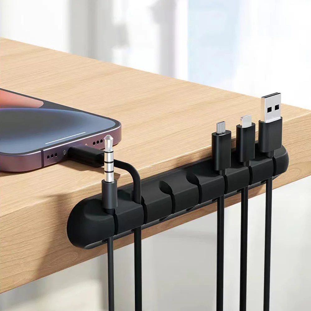 Adhesive Cable Holder Clips Cord Management Wire Organizer for Desktop USB Charging Cable Nightstand Power Cord Mouse Cable