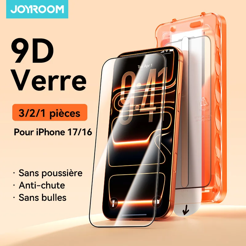Joyroom 3/2/1PCS HD Glass For iPhone 18 17 16 15 Pro Max Screen Protector Full Screen Glass Protection For iPhone 18 17 16 15Pro