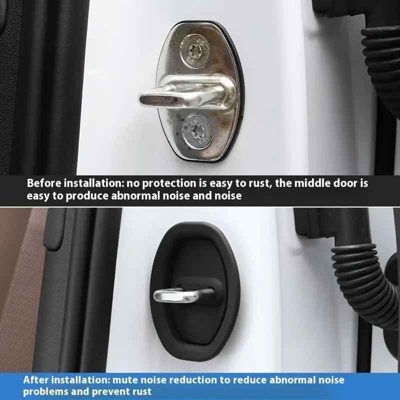 4PCS General Motors Door Lock Rubber Sleeve Protective Pad Door Shock Absorption Buffer Anti-collision Paste