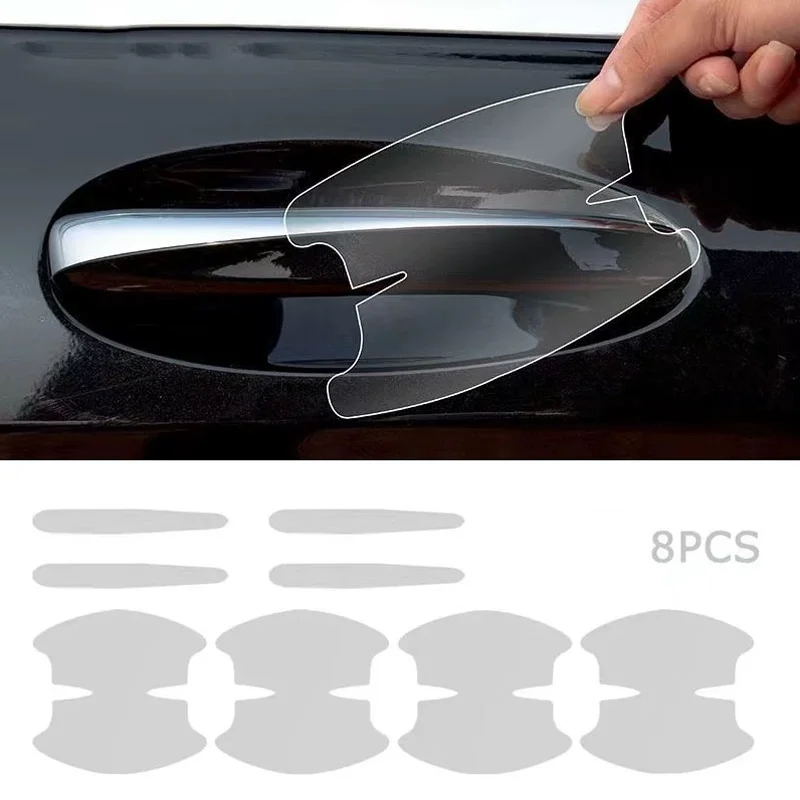 8PCS Door Handle Sticker, Scratch-Proof Car Door Protective Sticker, Door Bowl Protective Film