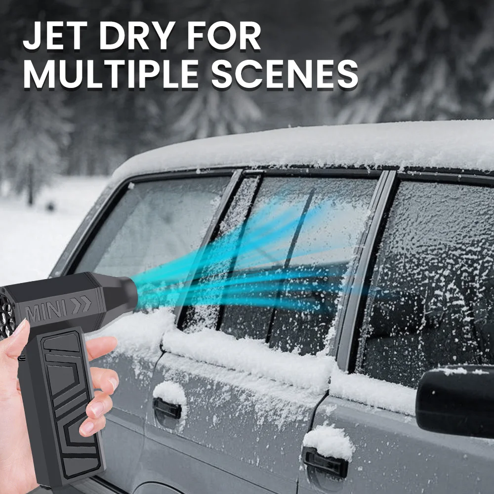 Turbo Fan Electric Air Duster Blower Portable Cleaning Hair Dryer Accessories Tools Car Blowing Snow Type-C Charging