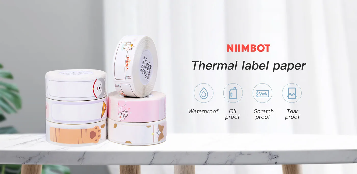 Niimbot Waterproof Anti-Oil Printing Label Paper Scratch-Resistant Tape Sticker for D11 D110 D101 H1S Mini Thermal Label Printer