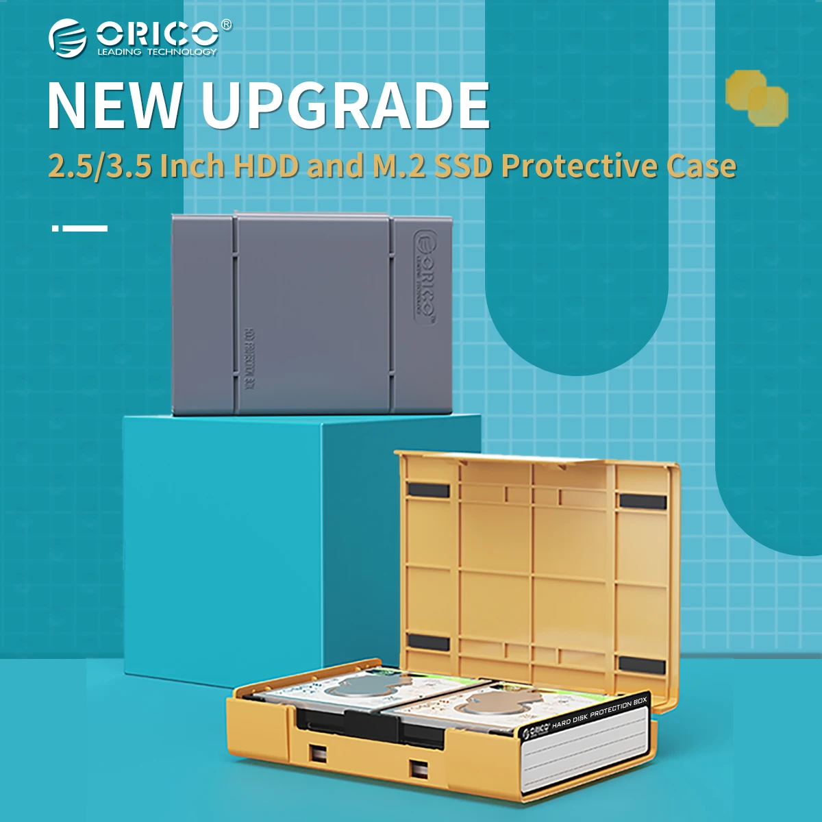 ORICO 2.5 M.2 Hard Drive Protection Box with Label for 2.5 3.5 SSD HDD Shockproof Dust-proof Storage Box 2.5 Hard Disk Case Bag
