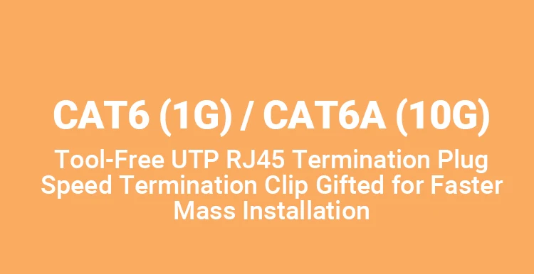 AMPCOM RJ45 Connector Tool Free CAT6A CAT6 10Gbps UTP Field Modular Plug Tool Free Ethernet Reusable Termination Lan Plugs