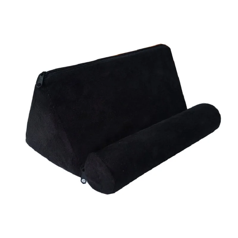 Multifunctional Tablet Pillow Stand Phone Holder Ergonomic Triangular Bed Cushion Soft Suede Rest Pad for iPad E-reader