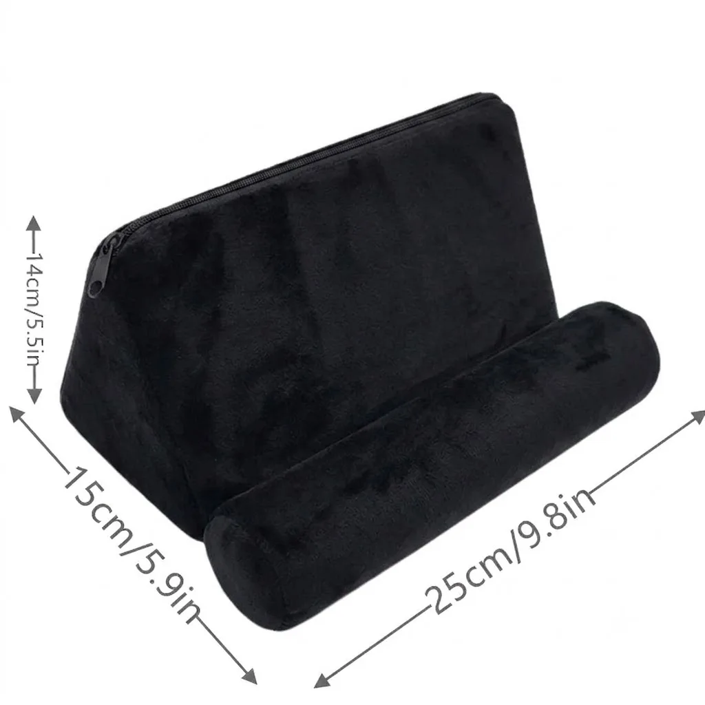 Multifunctional Tablet Pillow Stand Phone Holder Ergonomic Triangular Bed Cushion Soft Suede Rest Pad for iPad E-reader