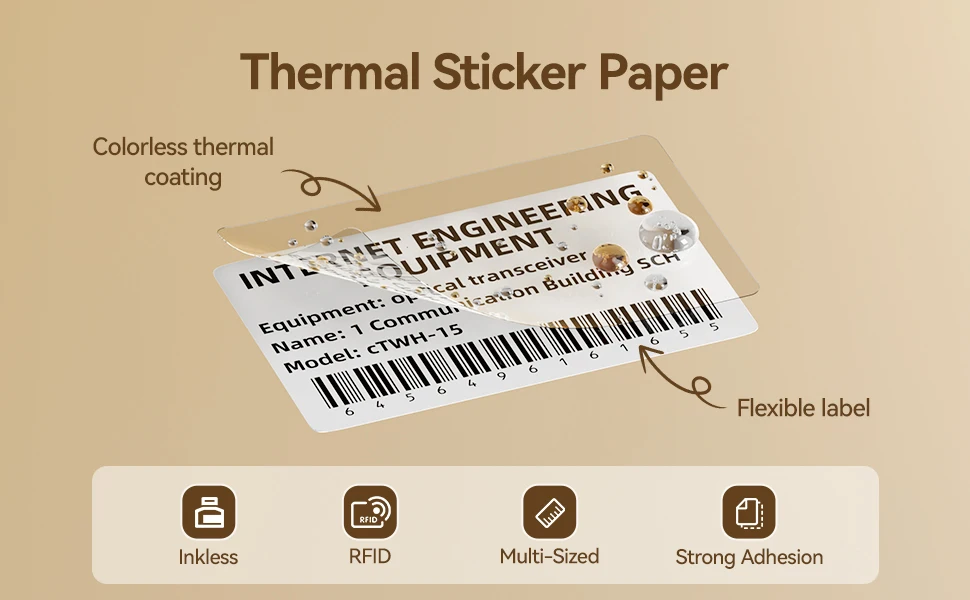 Niimbot Labels Sticker Color Transparent Thermal Label Tape Self-adhesive Paper Tag Printer Stickers For Niimbot B1 B21 Printer