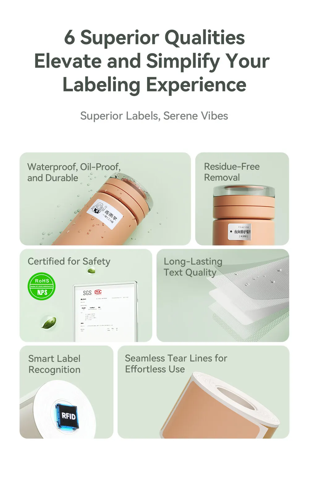Niimbot Labels Sticker Color Transparent Thermal Label Tape Self-adhesive Paper Tag Printer Stickers For Niimbot B1 B21 Printer
