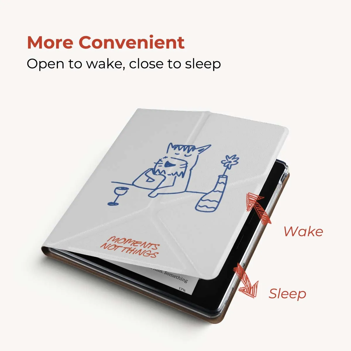 Twosheep Magnetic Detachable Case for Musnap Ocean Oceanc iReader Ocean5pro Ocean5c 7 Inch Soft TCover Auto Sleep Wake Line Cat
