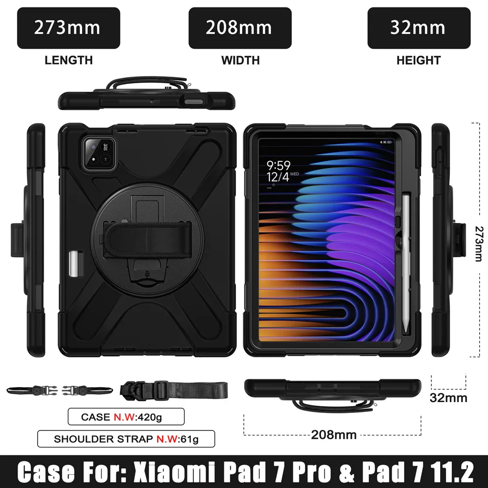 Heavy Duty Shockproof Case For Xiaomi Pad 8/8 Pro MiPad 8 11.2" Tablet Cover For Xiaomi Pad 7/7 Pro Mipad7 POCO Pad X1 11.2 Case